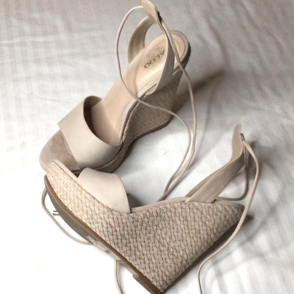 Aldo 5 inch wedge Sandal - Cream color -